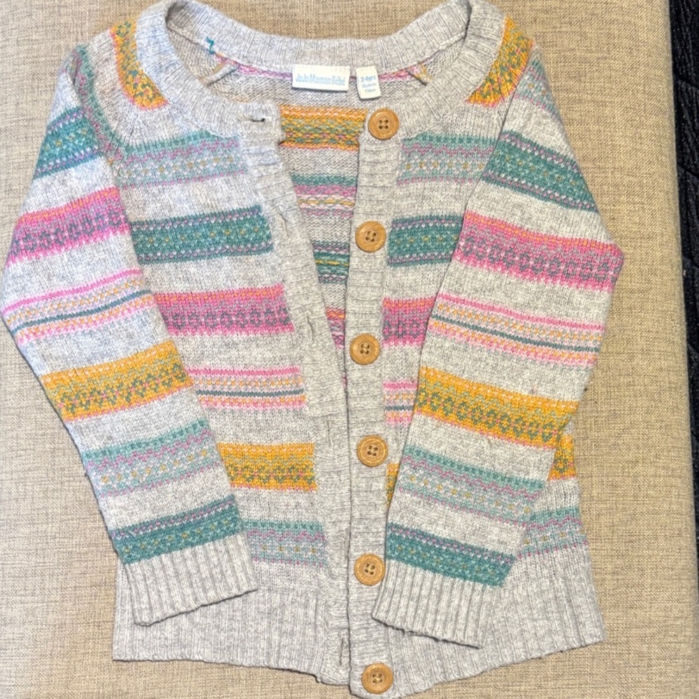 Jojo Maman Bebe Multicolor Striped Cardigan